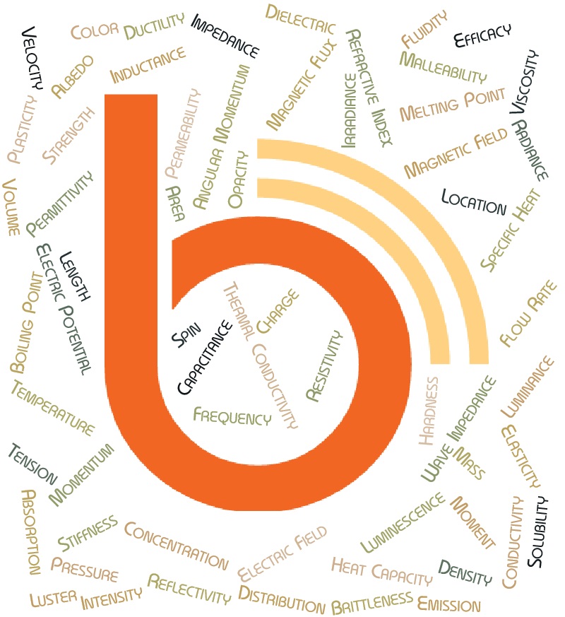 Boondock Technologies Logo with a variety of object properties arranged in a word cloud around it.